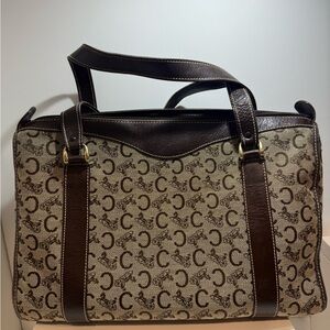 Celine Macadam Brown Canvas Bag